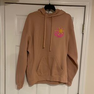 CO Tan Hoodie with Pink Accents